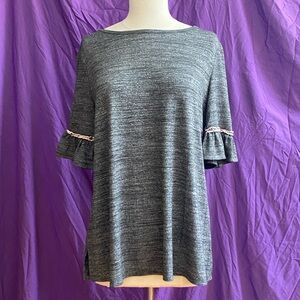 LOFT Gray Blouse with Relaxed Fit. Size M.